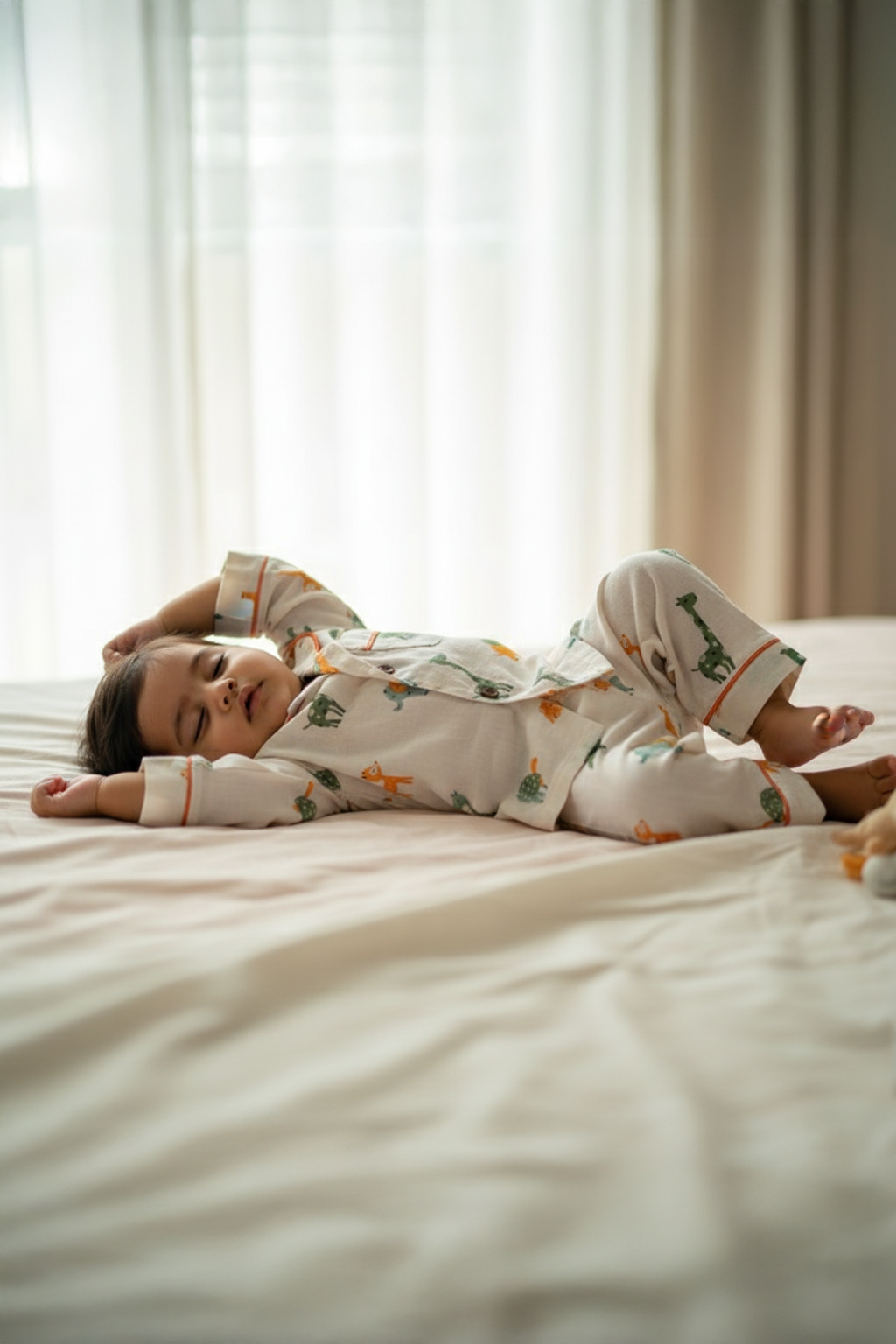 🐾 MIAAME BULOO – White Animal Print Baby Pajama Set - Image 2