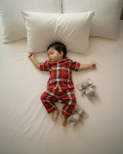 🟥 MIAAME BULOO – Red Checks Cotton Baby Pajama Set