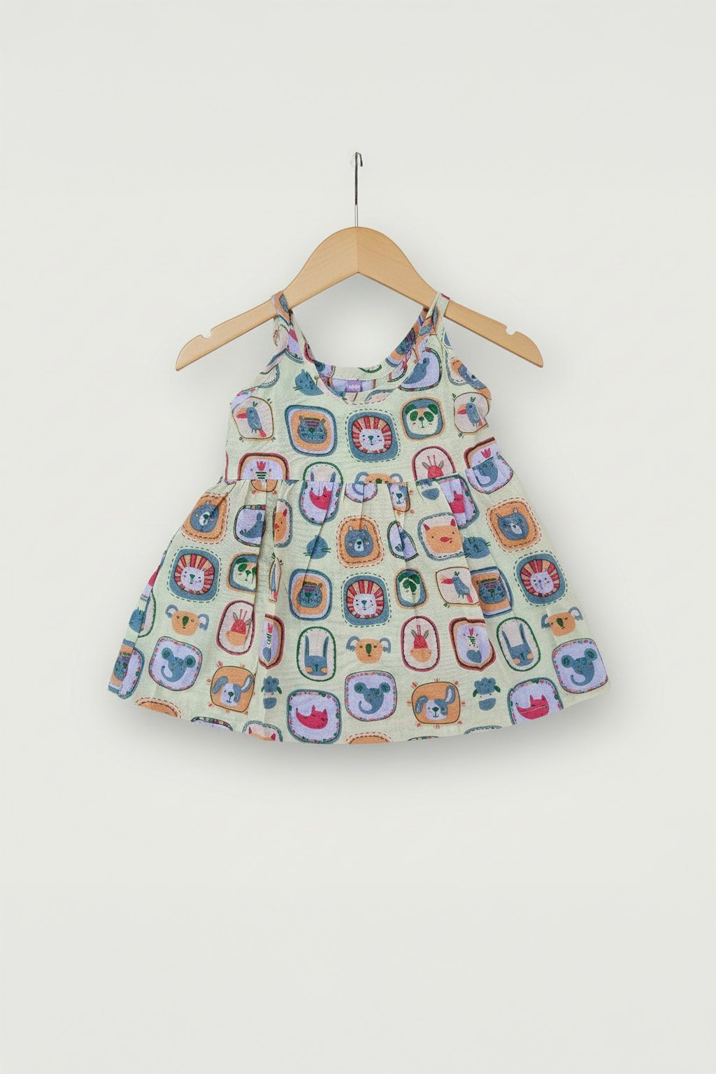 🟢 MIAAME BULOO – Jungle Friends Cotton Baby Frock
