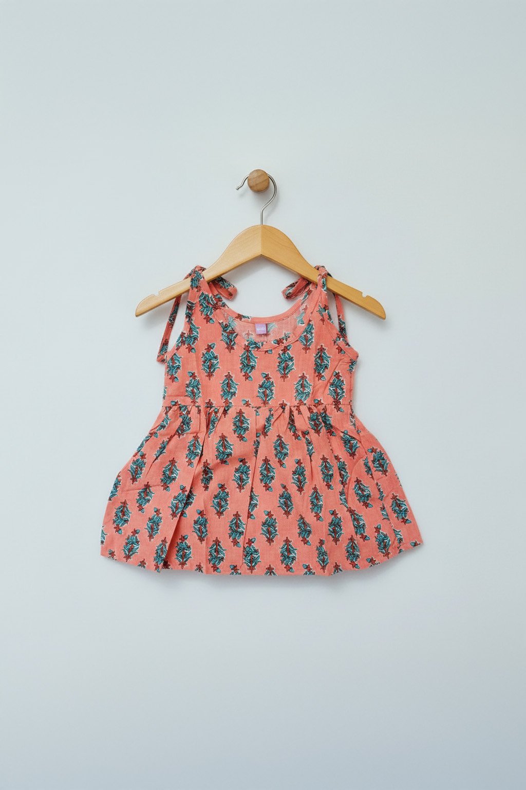 🍑 MIAAME BULOO – Peach Blossom Newborn Cotton Frock