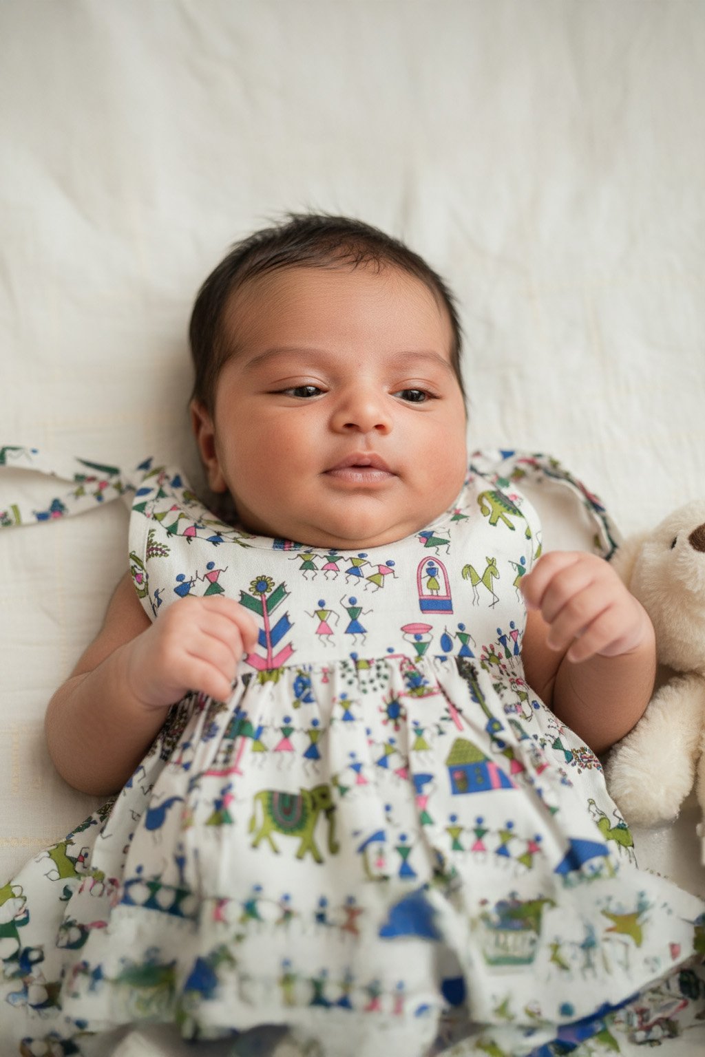 🐘 MIAAME BULOOA – Little Carnival Newborn Cotton Frock - Image 2