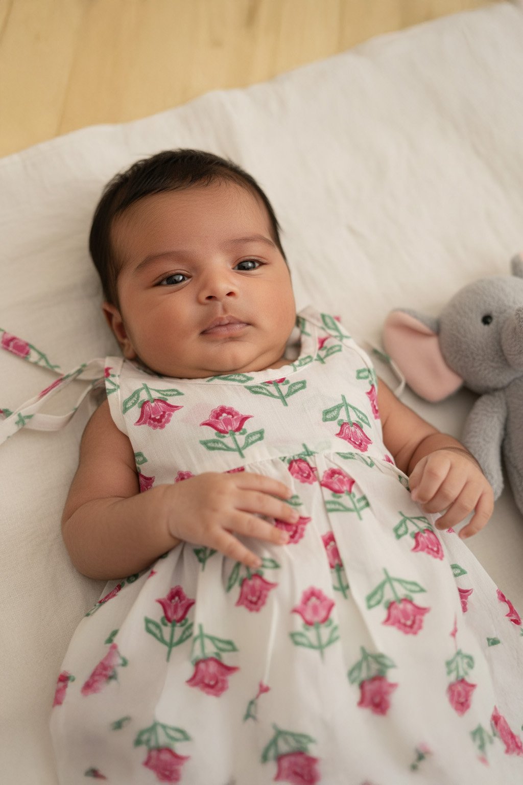 🌸 MIAAME BULOO – Rose Garden Newborn Cotton Frock - Image 2
