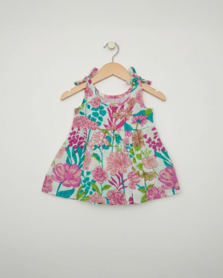 🌸 MIAAME BULOO – Pink Blossom Newborn Cotton Frock