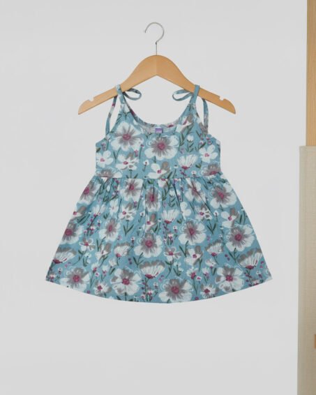 💎 MIAAME BULOO – Blue Meadow Newborn Cotton Frock