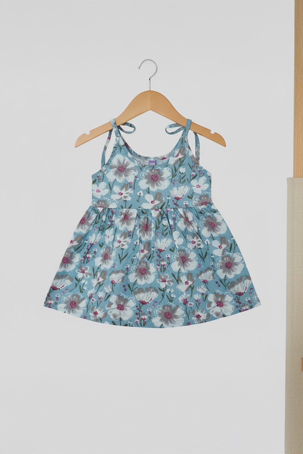 💎 MIAAME BULOO – Blue Meadow Newborn Cotton Frock