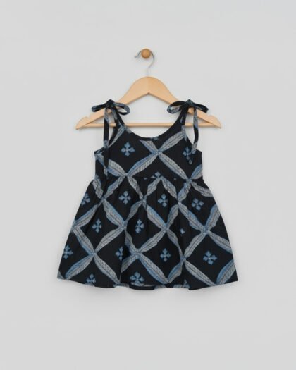 🖤 MIAAME BULOO – Midnight Charm Newborn Cotton Frock