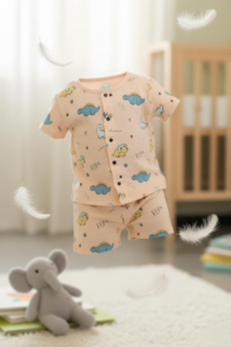 🦕 MIAAME BUBBLELU – Peach Dino Explorer Co-ord Set - Image 2
