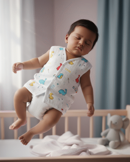 🦕 MIAAME BUBBLELU – Dino Wander Newborn V-Neck Cotton Jabla