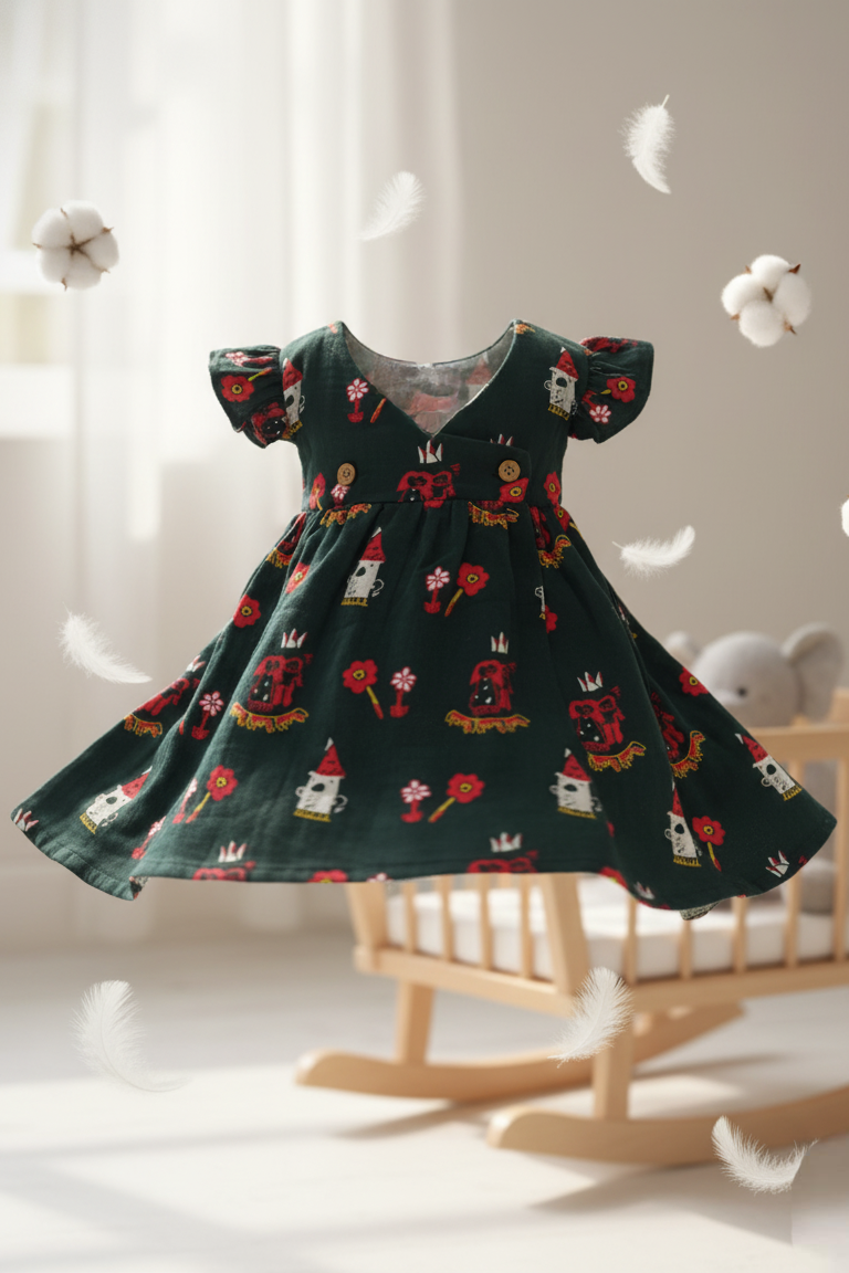 🌺 MIAAME BUBBLELU – Forest Night Fairy Baby Frock - Image 2