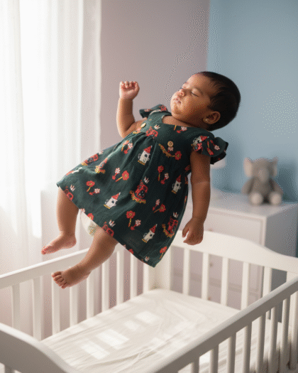 🌺 MIAAME BUBBLELU – Forest Night Fairy Baby Frock