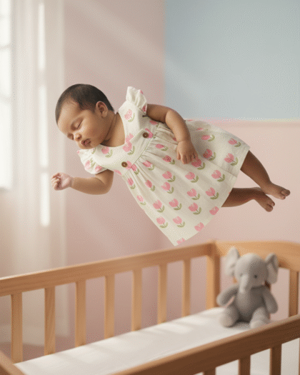 🌷 MIAAME BUBBLELU – Tulip Garden Breeze Baby Frock