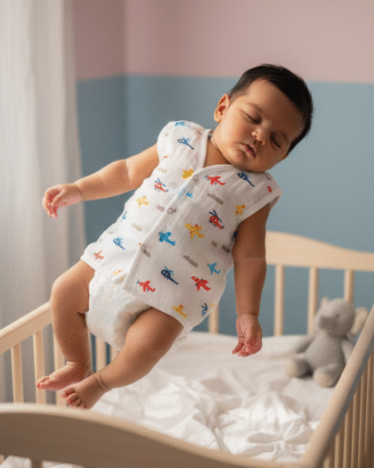 ✈️ MIAAME BUBBLELU – Sky Explorer Newborn V-Neck Cotton Jabla