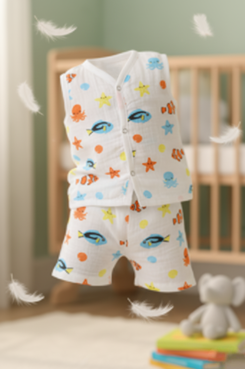🐠 MIAAME BUBBLELU – Ocean Buddies Sleeveless Co-ord Set - Image 2