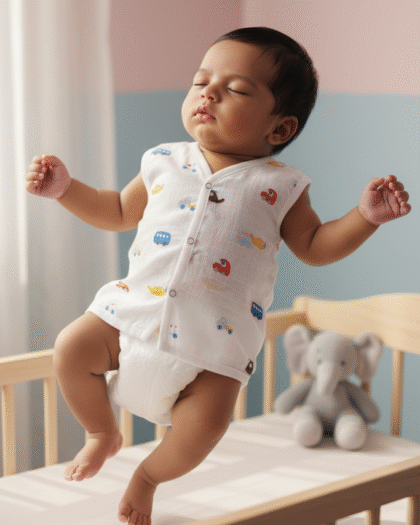 🚗 MIAAME BUBBLELU – Tiny Travellers Newborn V-Neck Cotton Jabla