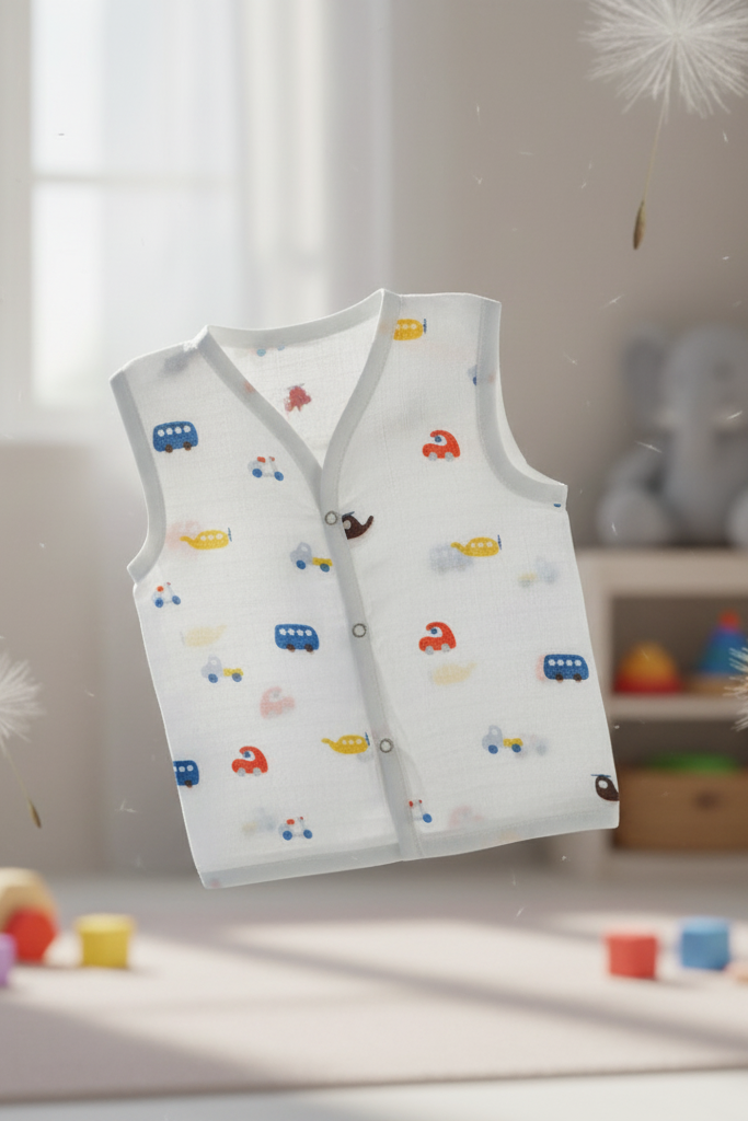 🚗 MIAAME BUBBLELU – Tiny Travellers Newborn V-Neck Cotton Jabla - Image 2
