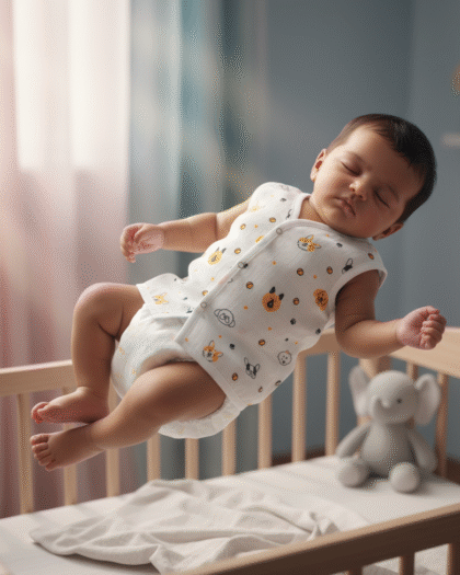 🐶 MIAAME BUBBLELU – Puppy Pals Newborn V-Neck Cotton Jabla