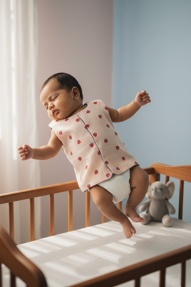 🍓 MIAAME BUBBLELU – Strawberry Snuggles Newborn Round-Neck Cotton Jabla