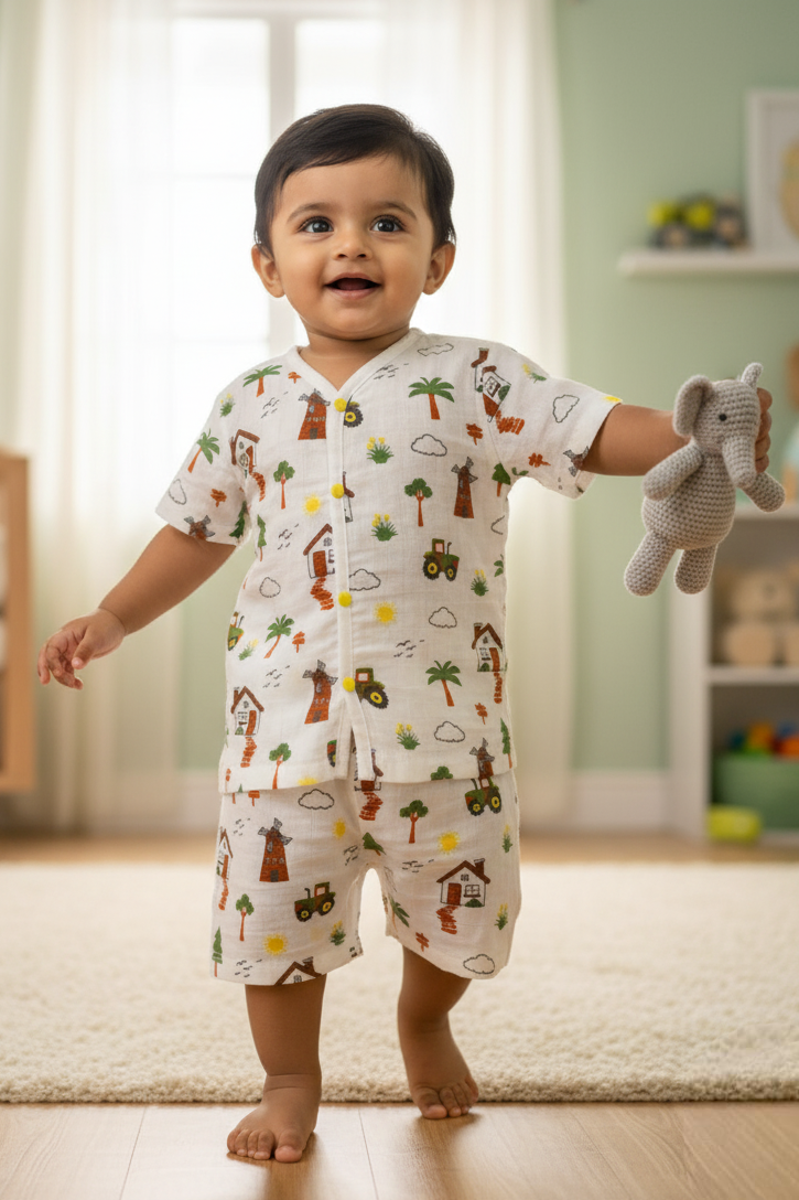 🌞 MIAAME BUBBLELU – Sunny Farmer Co-ord Set