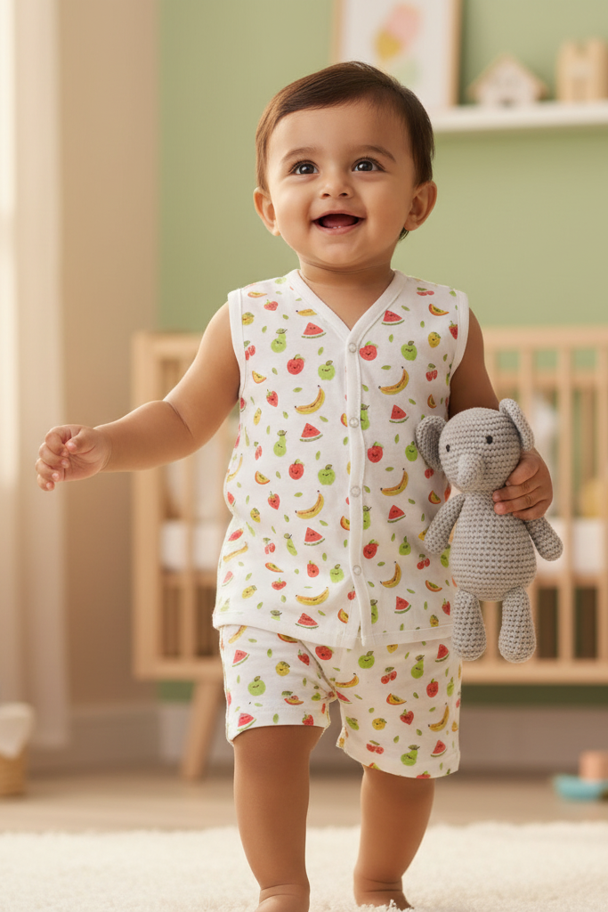 🍎 MIAAME BUBBLELU – Fresh Orchard Sleeveless Co-ord Set