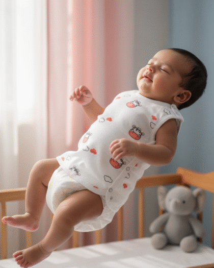 🦓 MIAAME BUBBLELU – Tiny Zebra Clouds Newborn Cotton Jabla