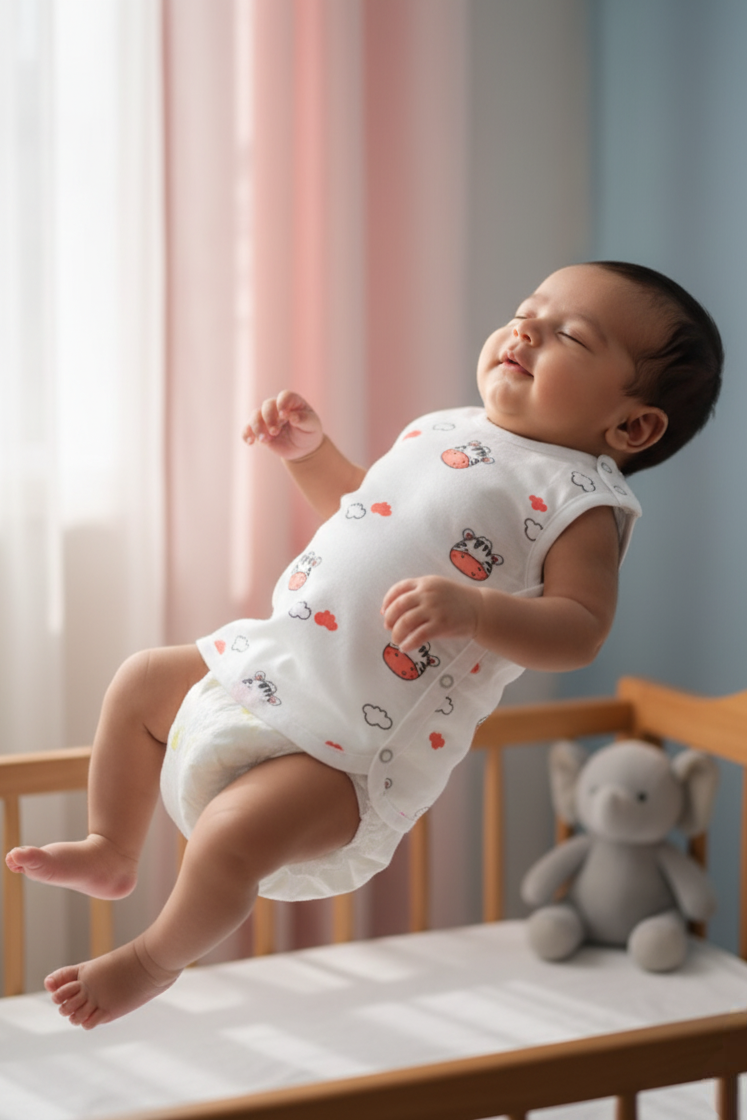 🦓 MIAAME BUBBLELU – Tiny Zebra Clouds Newborn Cotton Jabla