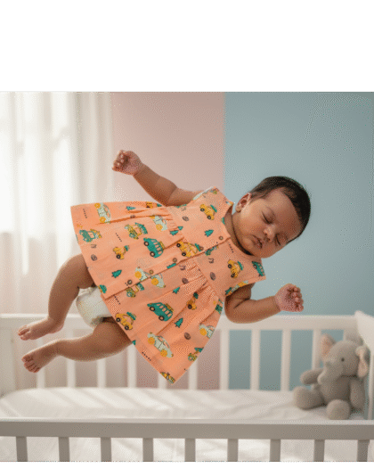 🍑 MIAAME BUBBLELU – Peachy Drives Baby Girl Frock