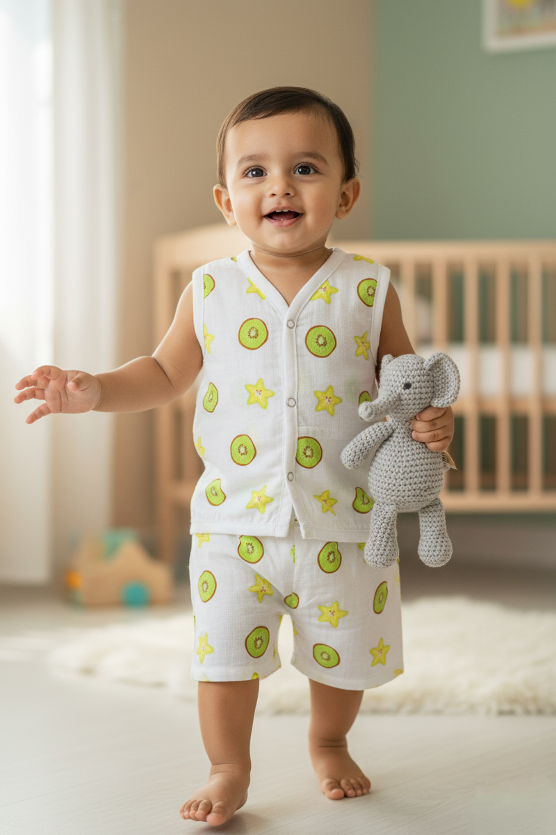 🥝MIAAME BUBBLELU – Kiwi Pop Sleeveless Co-ord Set