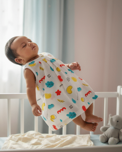 🍃 MIAAME BUBBLELU – Nature Scribbles Sleeveless Frock