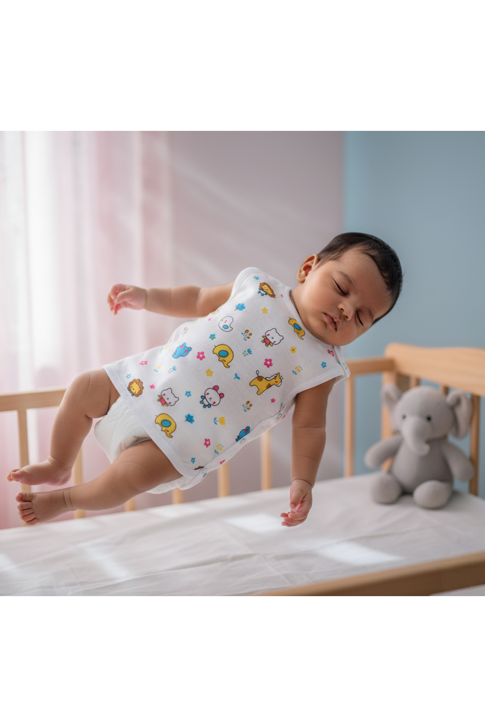 🦁 MIAAME BUBBLELU – Jungle Joy Friends Newborn Cotton Jabla