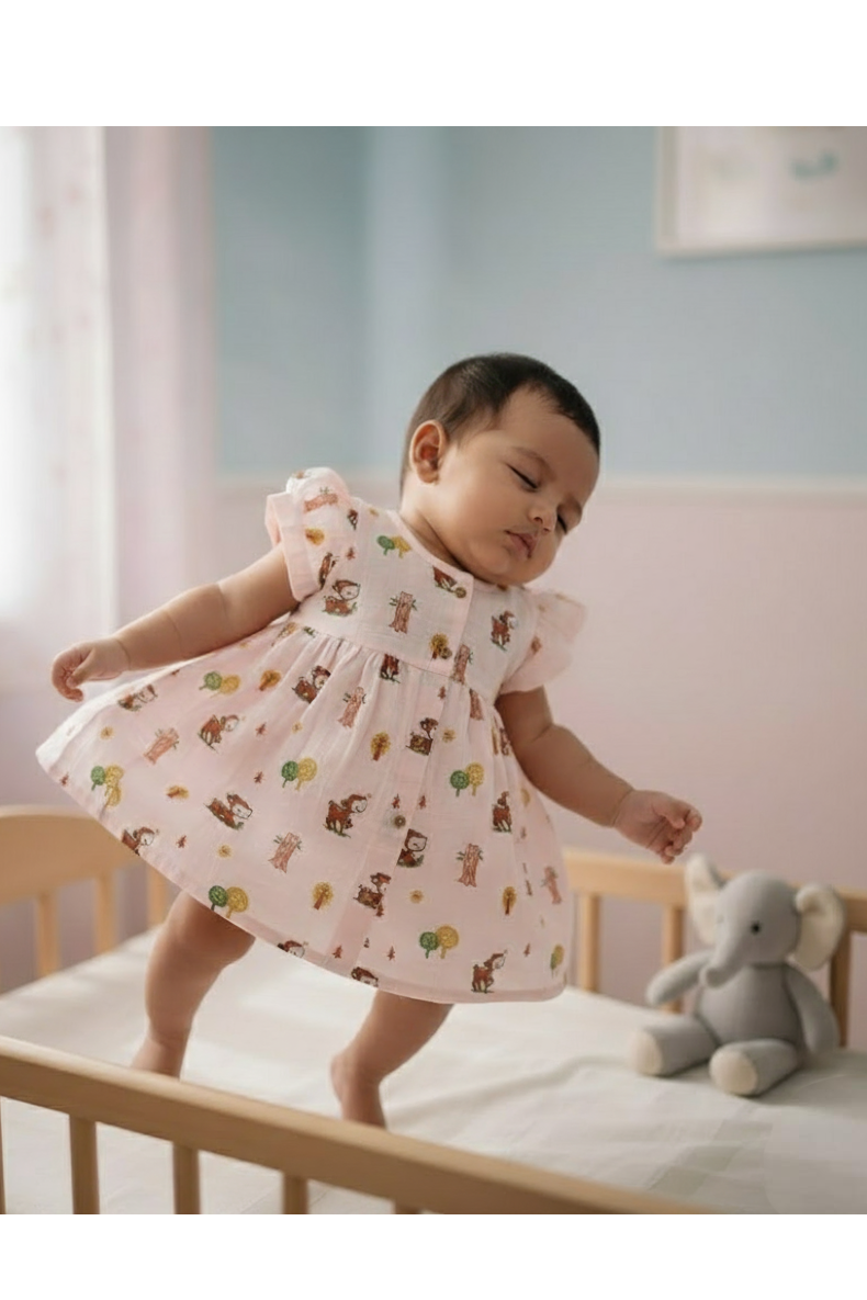 🌸 MIAAME BUBBLELU – Blossom Meadow Baby Frock
