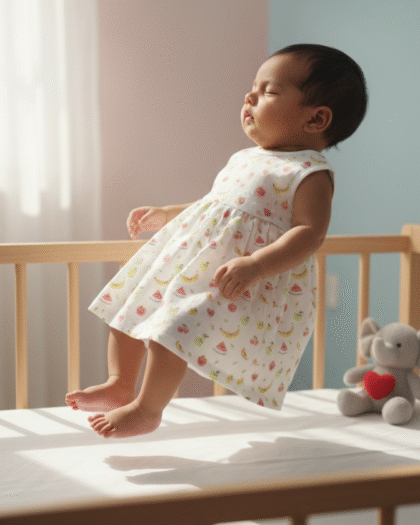 🍉 MIAAME BUBBLELU – Little Fruity Joy Muslin Baby Frock