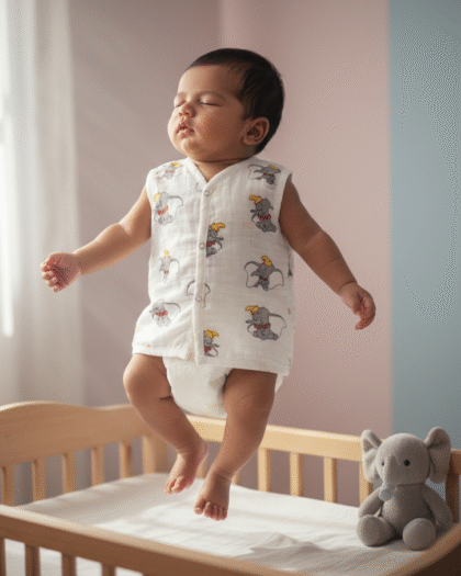 🐘 MIAAME BUBBLELU – Little Jumbo Newborn Cotton Jabla