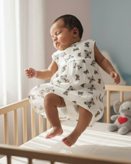 🦋 MIAAME BUBBLELU – Breezy Butterflies White Zip-Back Baby Frock