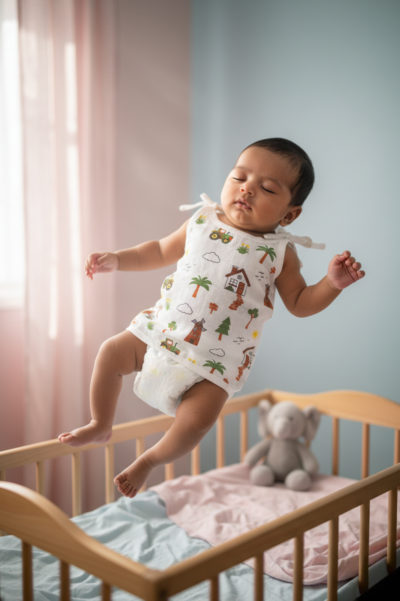 🚜 MIAAME BUBBLELU – Little Tractor Newborn Cotton Jabla