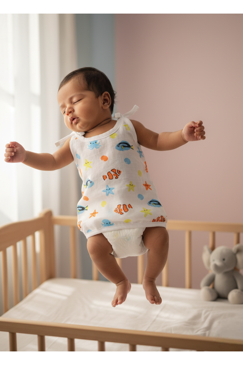 🐠 MIAAME BUBBLELU – Ocean Friends Newborn Cotton Jabla