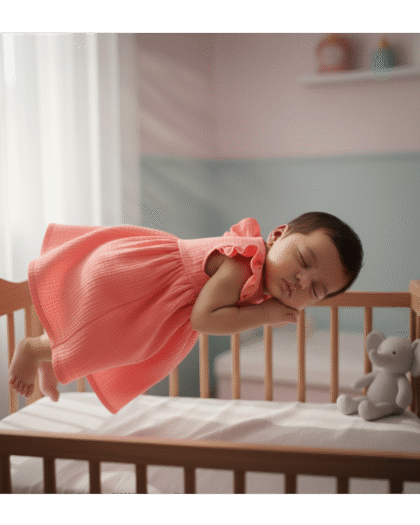 🍑 MIAAME BUBBLELU – Coral Cotton Flutter Baby Frock