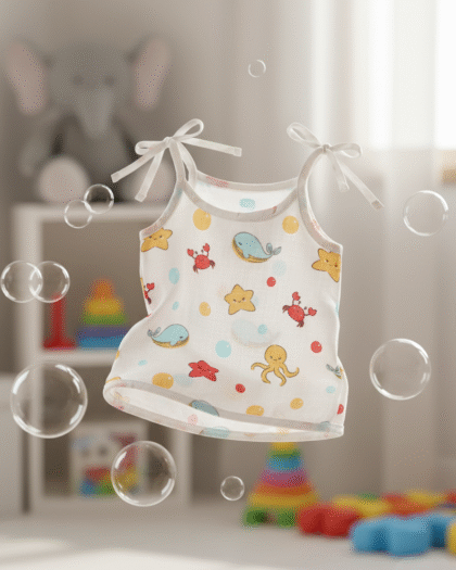 🐬 MIAAME BUBBLELU – Sea Breeze Splashes Newborn Cotton Jabla