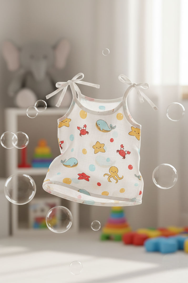 🐬 MIAAME BUBBLELU – Sea Breeze Splashes Newborn Cotton Jabla