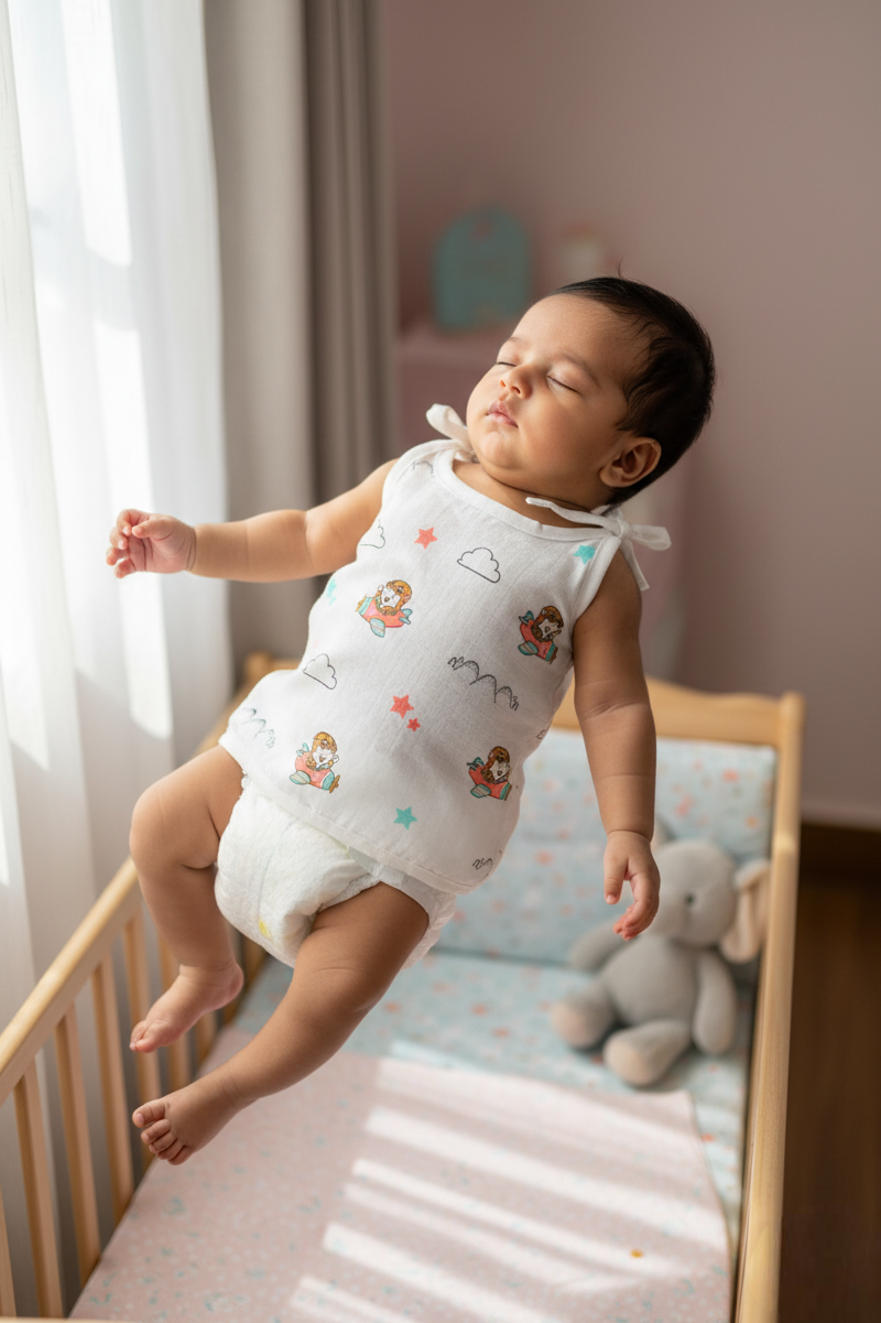 ✈️ MIAAME BUBBLELU – Sky Flyer Dreams Newborn Cotton Jabla