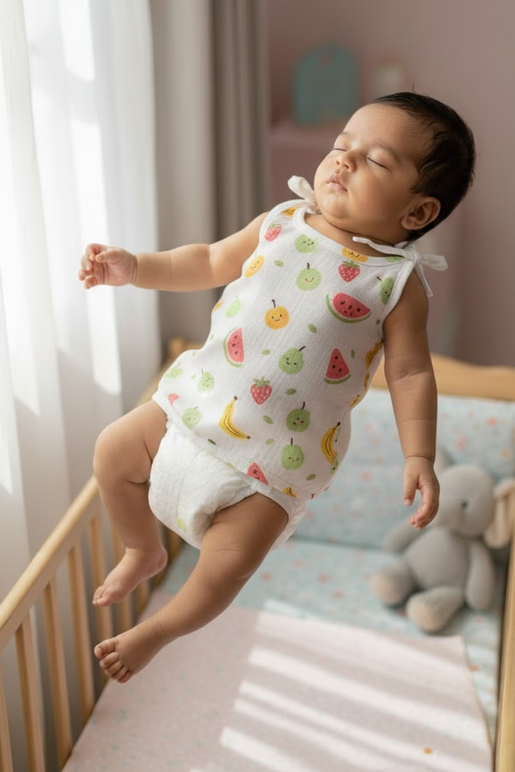 🍓 MIAAME BUBBLELU – Fruity Smile Newborn Cotton Jabla