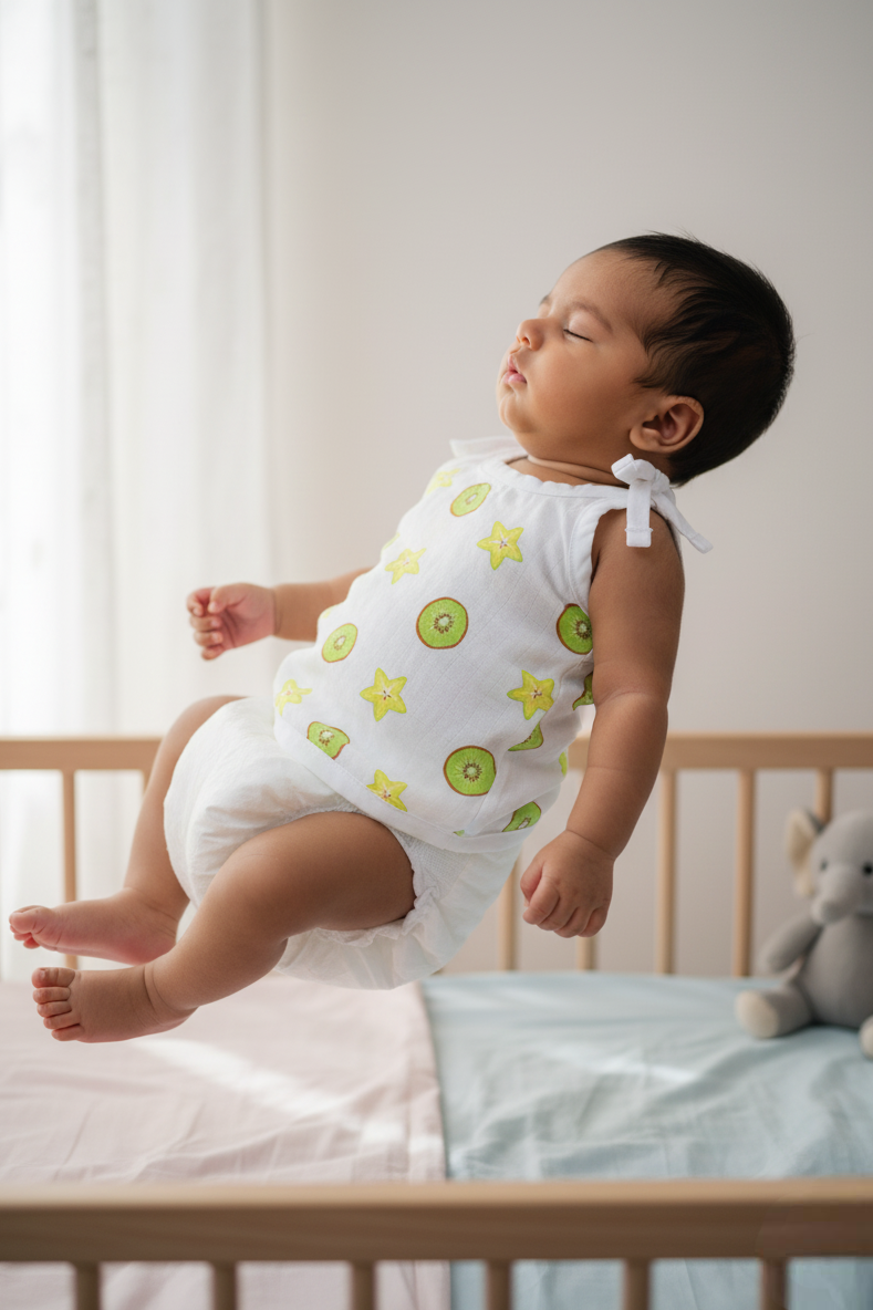 🥝 MIAAME BUBBLELU – Kiwi Pop Fresh Newborn Cotton Jabla