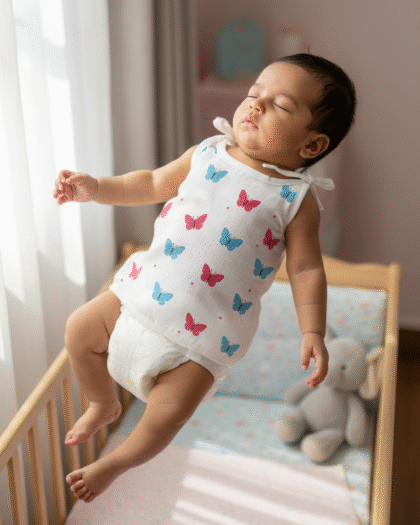 🦋 MIAAME BUBBLELU – Colofull Butterfly Newborn Cotton Jabla