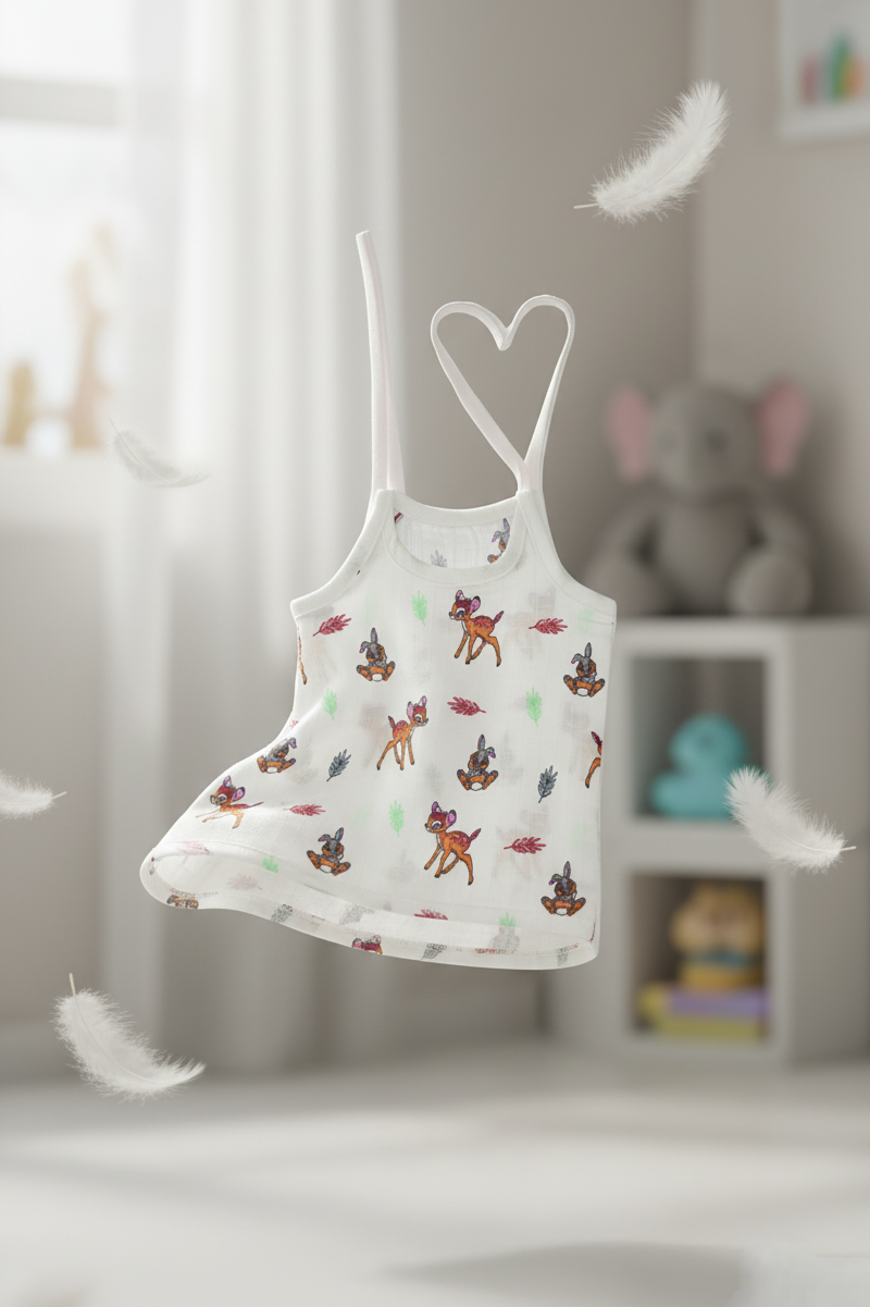 🦌 MIAAME BUBBLELU – Deers Explore Newborn Cotton Jabla - Image 2