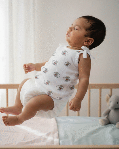 🐘 MIAAME BUBBLELU – Little Jumbo Newborn Cotton Jabla