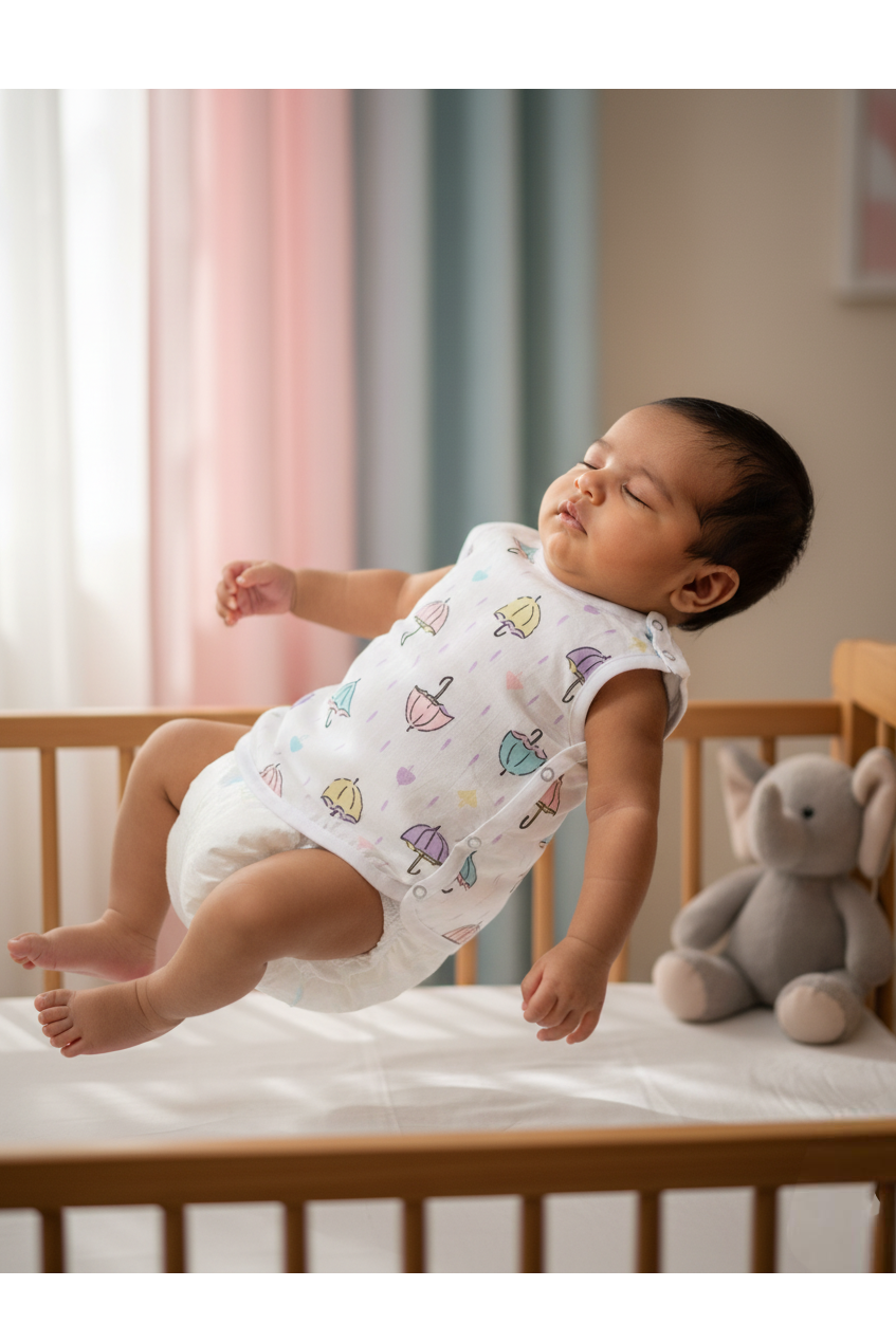 ☔ MIAAME BUBBLELU – Rainbow Umbrella Newborn Cotton Jabla