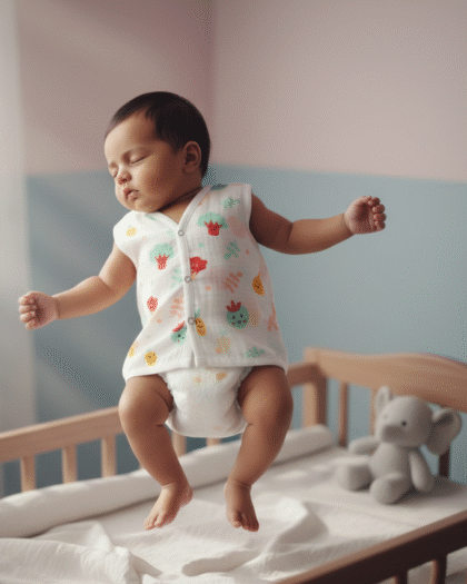 🥕 MIAAME BUBBLELU – Veggie Smiles Newborn V-Neck Cotton Jabla