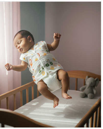 🌈 MIAAME BUBBLELU – Rainbow Rocket Newborn V-Neck Cotton Jabla