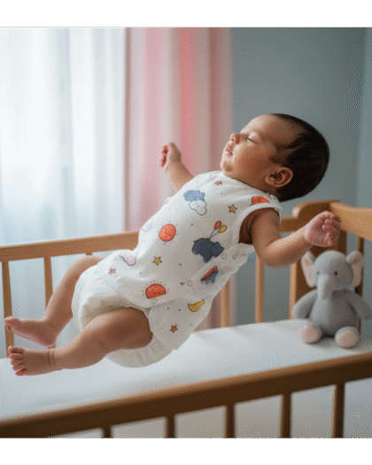 🌙 MIAAME BUBBLELU – Dreamy Night Sky Newborn Cotton Jabla