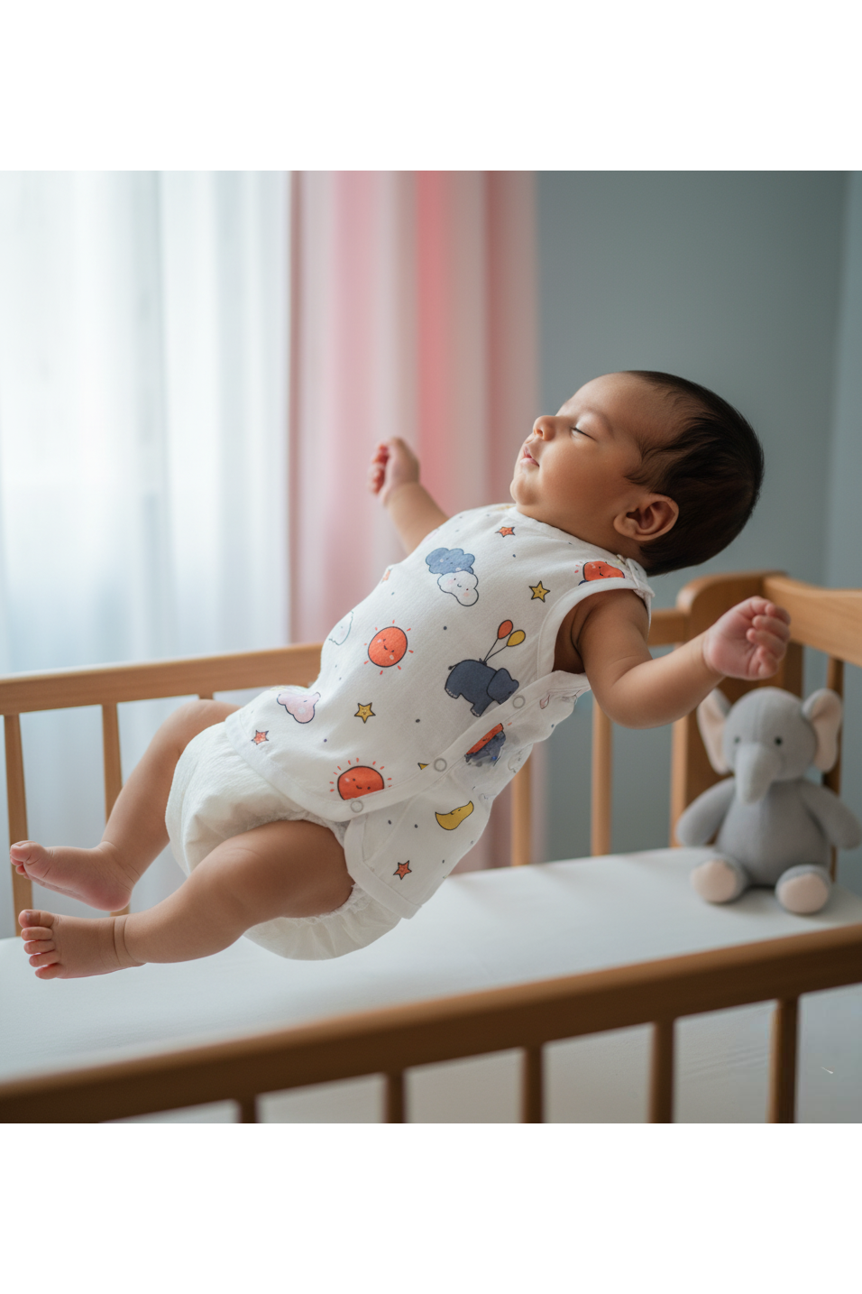 🌙 MIAAME BUBBLELU – Dreamy Night Sky Newborn Cotton Jabla