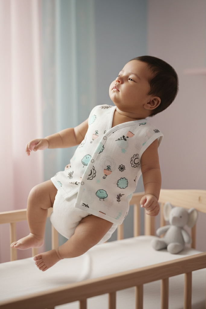 🐦 MIAAME BUBBLELU – Chirpy Garden Newborn V-Neck Cotton Jabla